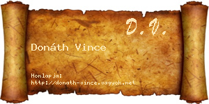 Donáth Vince névjegykártya