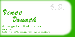vince donath business card